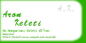 aron keleti business card